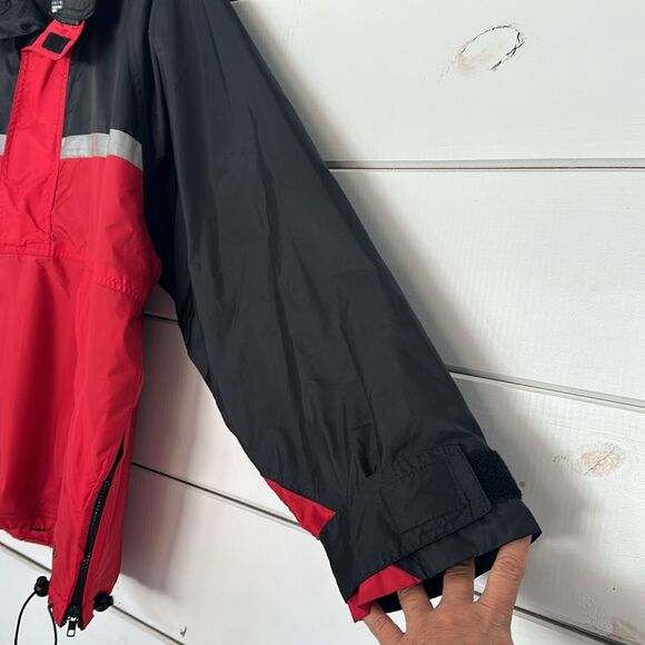 Vintage GAP Windbreaker Jacket Red Black Pullover Anorak Half Zip Men XL 90's - Picture 10 of 16